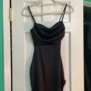 Windsor Black Ruched Sheath Dress